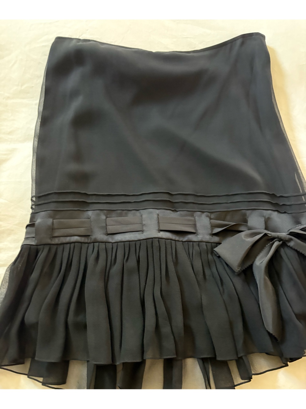 Elie Tahari Black A-Line Skirt with decorative detail